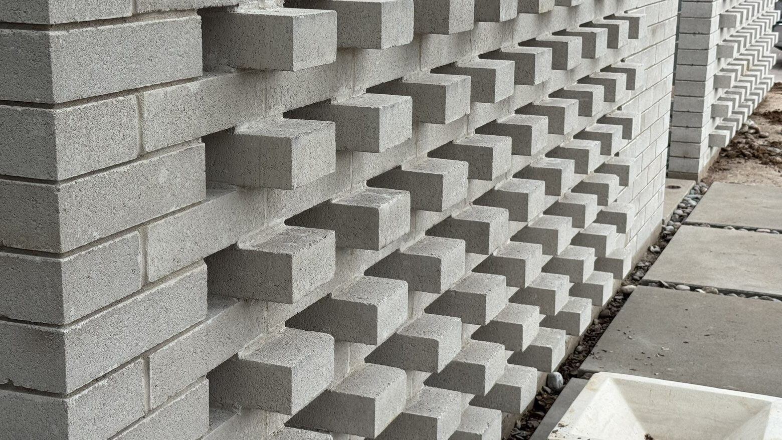 Interlocking block detail, tooled tight, On site