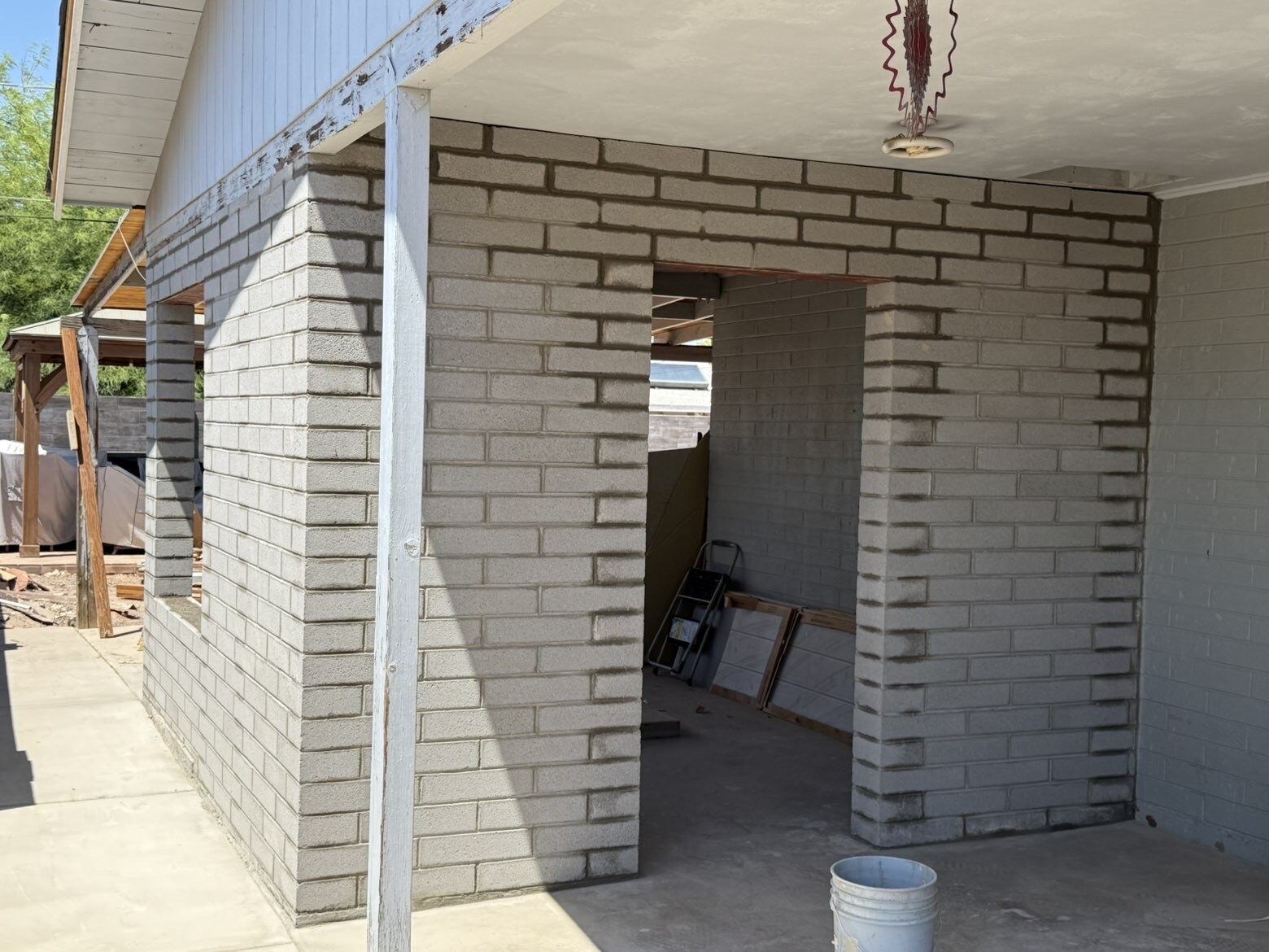 Brick veneer columns and patio archway, Phoenix Metro, AZ