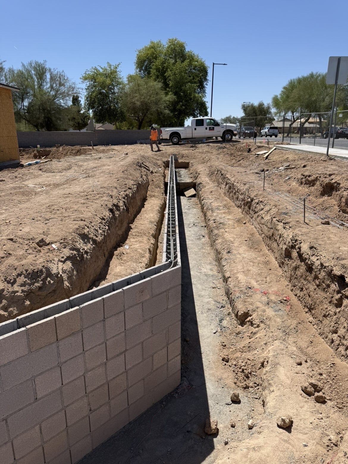 Stem wall footing, poured and tied, Phoenix Metro, AZ
