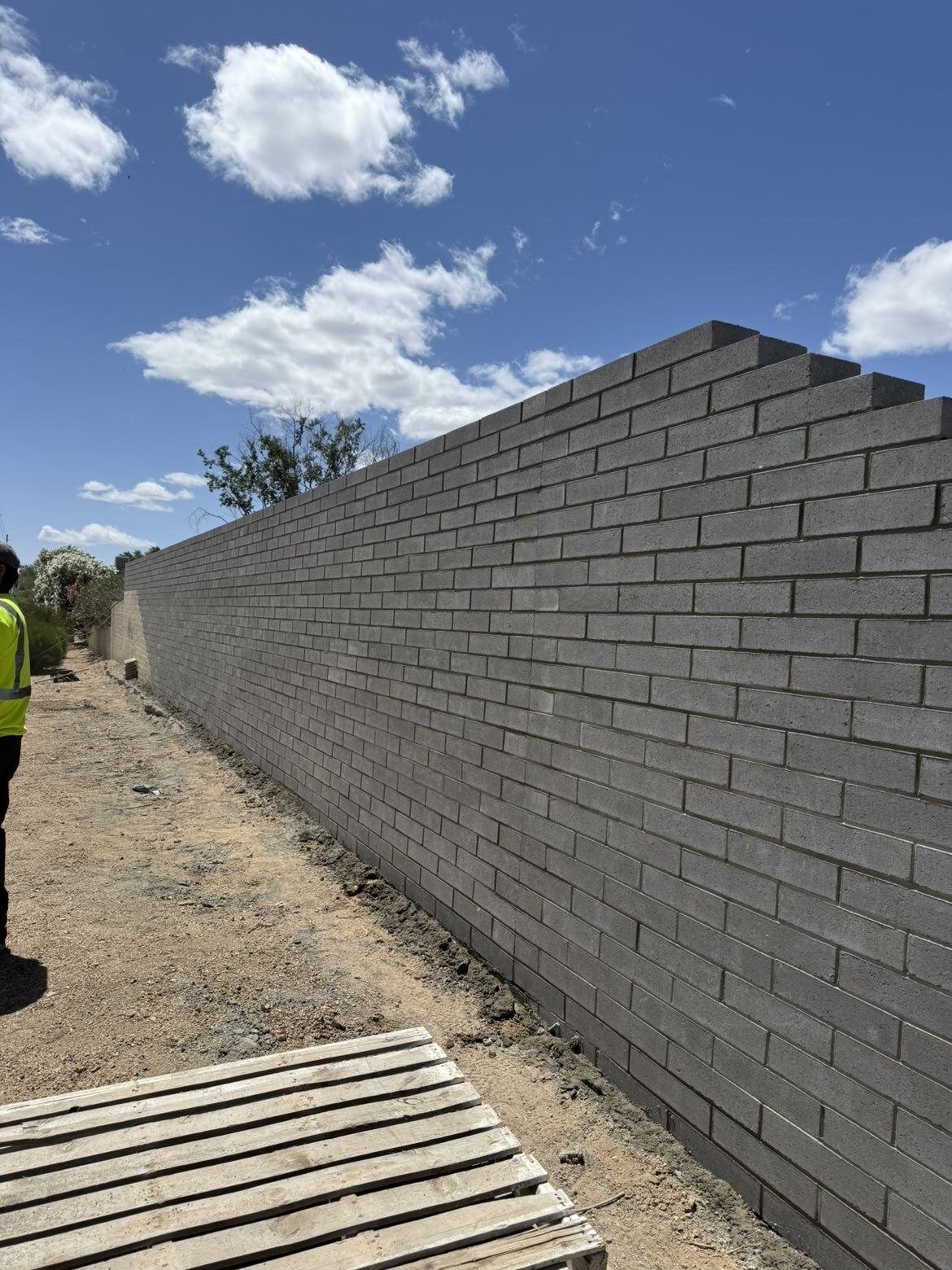 Stepped wall going up, course by course, Phoenix Metro, AZ